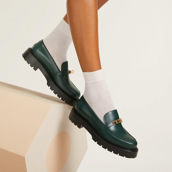 Hermes Shoes - Hermes "Icone" Loafers in Green, size 37.5